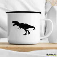 Emaille Tasse Tyrannosaurus Rex Dinosaurier 300ml Vintage Emaille Becher