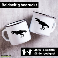 Emaille Tasse Tyrannosaurus Rex Dinosaurier 300ml Vintage...