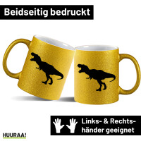 Glitzertasse Tyrannosaurus Rex Dinosaurier 330ml