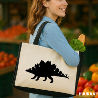 Jutetasche Stegosaurus Dinosaurier 21 Liter Black