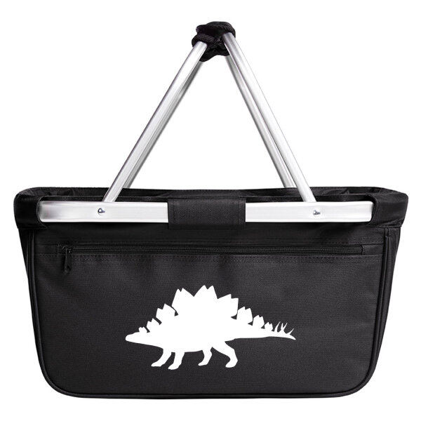 Einkaufskorb faltbar Stegosaurus Dinosaurier 20 Liter Tragekorb Black