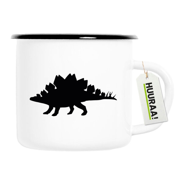 Emaille Tasse Stegosaurus Dinosaurier 300ml Vintage Emaille Becher