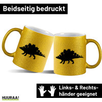 Glitzertasse Stegosaurus Dinosaurier 330ml