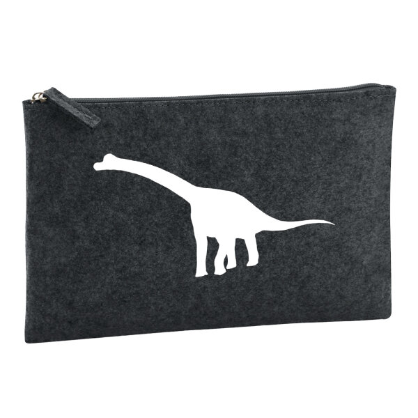 Kulturbeutel Brachiosaurus Dinosaurier 1 Liter Filz Charcoal Kosmetiktasche