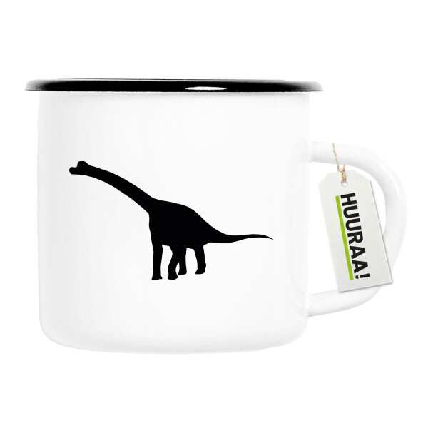 Emaille Tasse Brachiosaurus Dinosaurier 300ml Vintage Emaille Becher