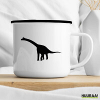 Emaille Tasse Brachiosaurus Dinosaurier 300ml Vintage Emaille Becher