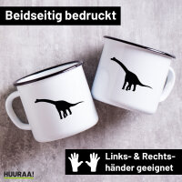 Emaille Tasse Brachiosaurus Dinosaurier 300ml Vintage...