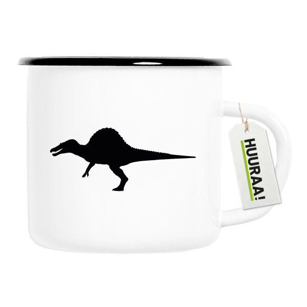 Emaille Tasse Spinosaurus Dinosaurier 300ml Vintage Emaille Becher