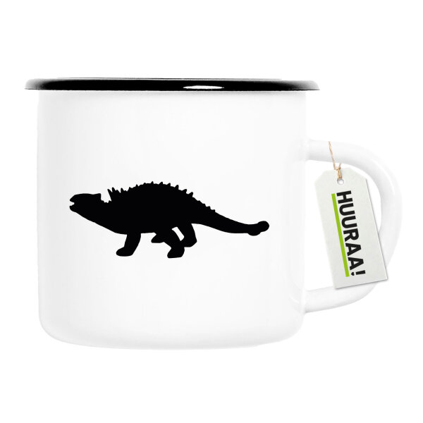 Emaille Tasse Ankylosaurus Dinosaurier 300ml Vintage Emaille Becher