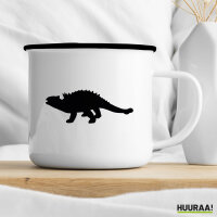 Emaille Tasse Ankylosaurus Dinosaurier 300ml Vintage Emaille Becher