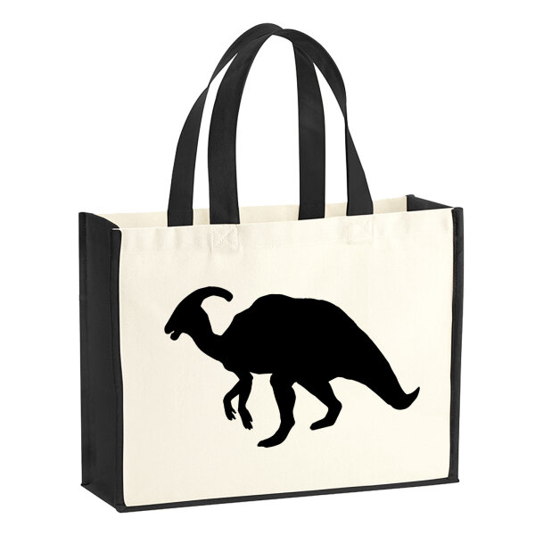 Jutetasche Parasaurolophus Dinosaurier 21 Liter Black