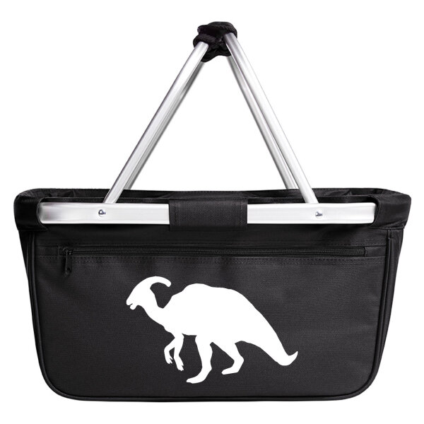 Einkaufskorb faltbar Parasaurolophus Dinosaurier 20 Liter Tragekorb Black