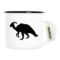 Emaille Tasse Parasaurolophus Dinosaurier 300ml Vintage...