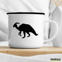 Emaille Tasse Parasaurolophus Dinosaurier 300ml Vintage Emaille Becher