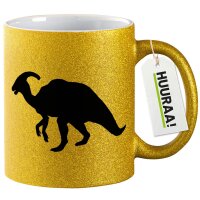 Glitzertasse Parasaurolophus Dinosaurier 330ml