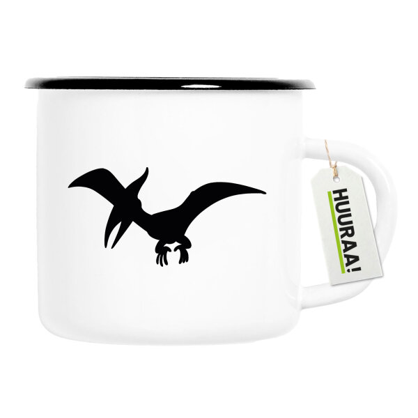 Emaille Tasse Pteranodon Dinosaurier 300ml Vintage Emaille Becher
