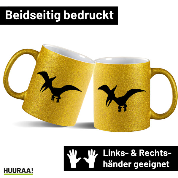Glitzertasse Pteranodon Dinosaurier 330ml