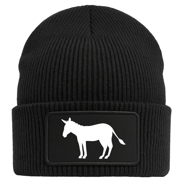 Beanie Esel Silhouette Black Mütze