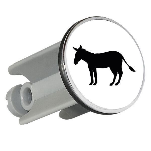 Waschbeckenstöpsel Esel Silhouette 4cm Abflussstopfen