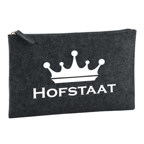 Kulturbeutel Hofstaat Schützenfest 1 Liter Filz Charcoal Kosmetiktasche