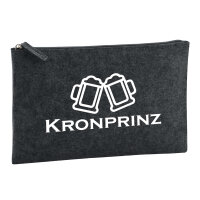 Kulturbeutel Kronprinz Schützenfest 1 Liter Filz Charcoal Kosmetiktasche