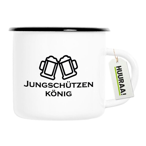 Emaille Tasse Jungschützenkönig Schützenfest 300ml Vintage Emaille Becher