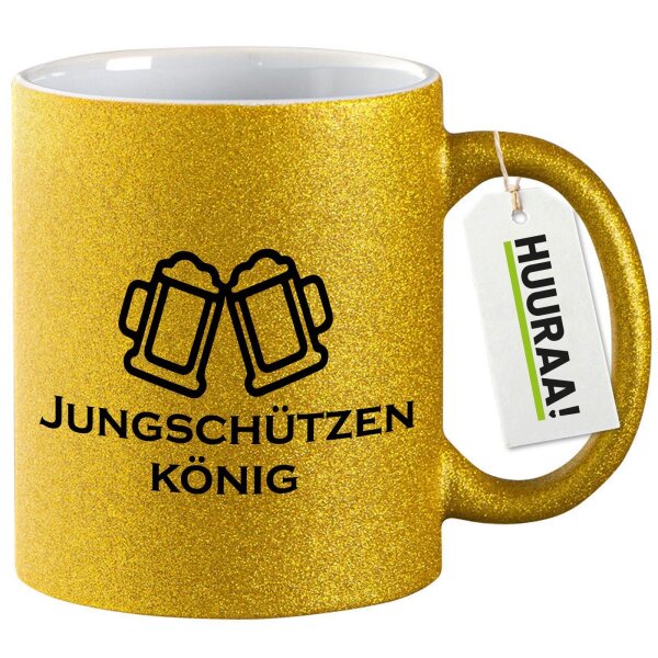 Glitzertasse Jungschützenkönig Schützenfest 330ml
