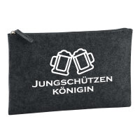 Kulturbeutel Jungschützenkönigin Schützenfest 1 Liter Filz Charcoal Kosmetiktasche