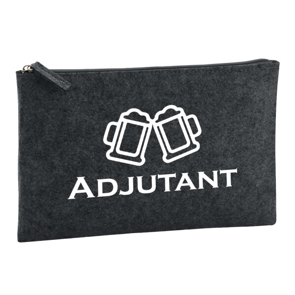 Kulturbeutel Adjutant Schützenfest 1 Liter Filz Charcoal Kosmetiktasche