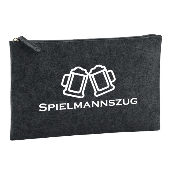 Kulturbeutel Spielmannszug Schützenfest 1 Liter Filz Charcoal Kosmetiktasche