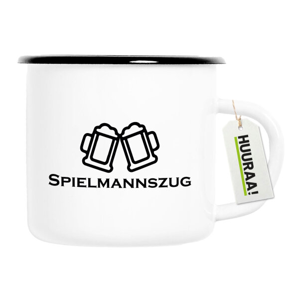 Emaille Tasse Spielmannszug Schützenfest 300ml Vintage Emaille Becher