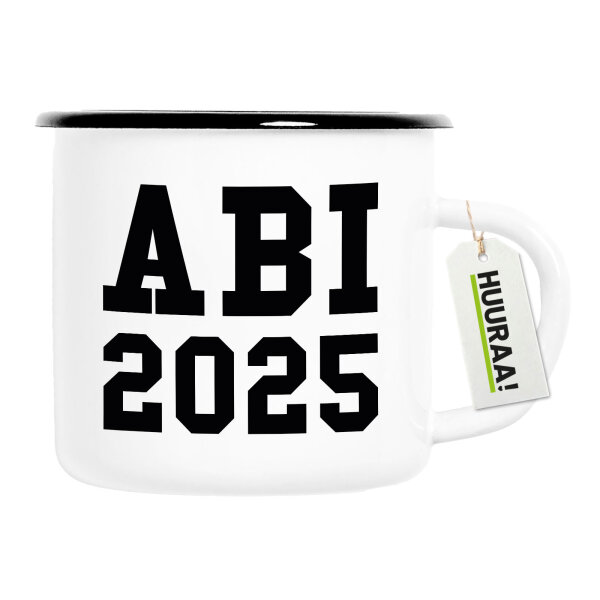 Emaille Tasse ABI 2025 Abitur 300ml Vintage Emaille Becher