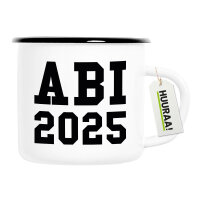 Emaille Tasse ABI 2025 Abitur 300ml Vintage Emaille Becher