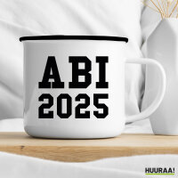 Emaille Tasse ABI 2025 Abitur 300ml Vintage Emaille Becher