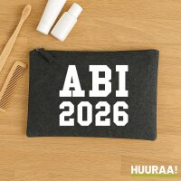 Kulturbeutel ABI 2026 Abitur 1 Liter Filz Charcoal...