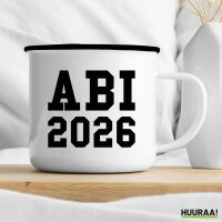 Emaille Tasse ABI 2026 Abitur 300ml Vintage Emaille Becher