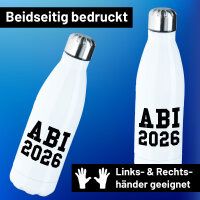 Edelstahl-Trinkflasche ABI 2026 Abitur 500ml Wasserflasche