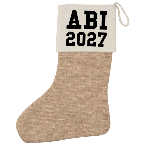 Weihnachtsstrumpf ABI 2027 Abitur Beige