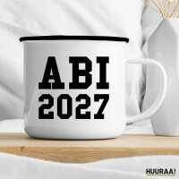 Emaille Tasse ABI 2027 Abitur 300ml Vintage Emaille Becher
