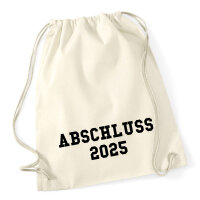 Turnbeutel Abschluss 2025 Schulabschluss 12 Liter