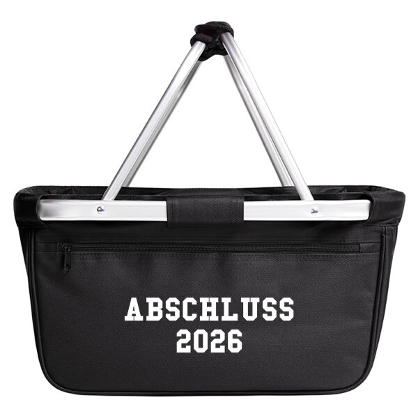 Einkaufskorb faltbar Abschluss 2026 Schulabschluss 20 Liter Tragekorb Black