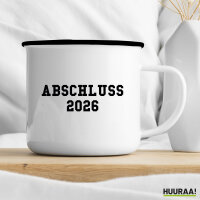 Emaille Tasse Abschluss 2026 Schulabschluss 300ml Vintage Emaille Becher