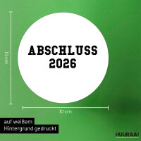 Aufkleber Abschluss 2026 Schulabschluss 10cm Sticker