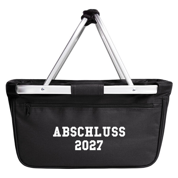 Einkaufskorb faltbar Abschluss 2027 Schulabschluss 20 Liter Tragekorb Black