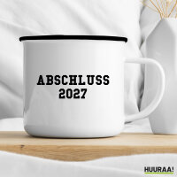 Emaille Tasse Abschluss 2027 Schulabschluss 300ml Vintage Emaille Becher