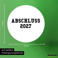Aufkleber Abschluss 2027 Schulabschluss 10cm Sticker