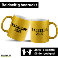 Glitzertasse Bachelor 2025 Abschluss 330ml