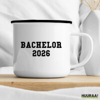 Emaille Tasse Bachelor 2026 Abschluss 300ml Vintage Emaille Becher