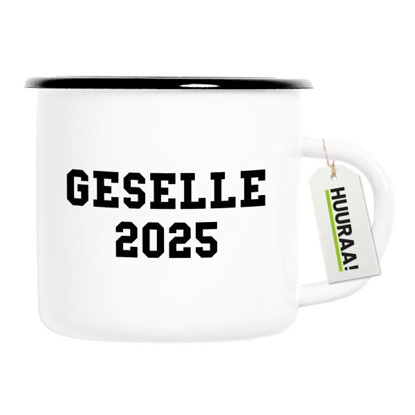 Emaille Tasse Geselle 2025 Ausbildung 300ml Vintage Emaille Becher