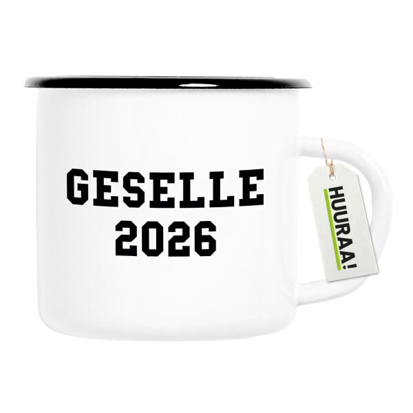 Emaille Tasse Geselle 2026 Ausbildung 300ml Vintage Emaille Becher